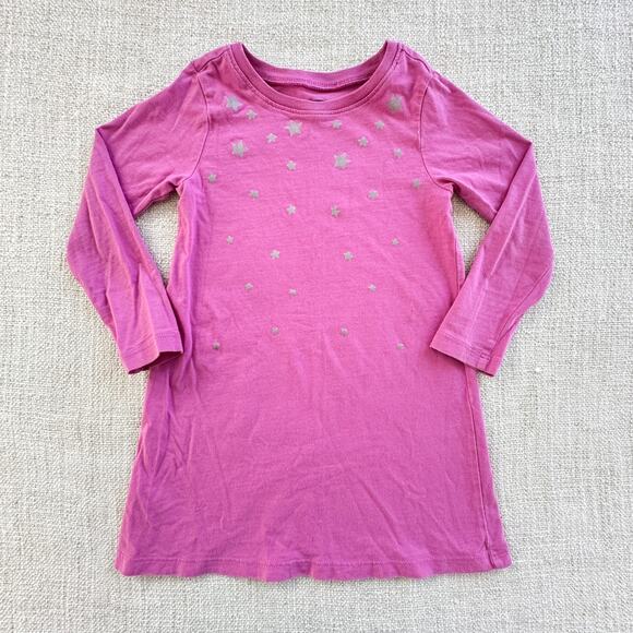 Tea Collection Pink Star Dress VGUC 3 - Picture 1 of 4